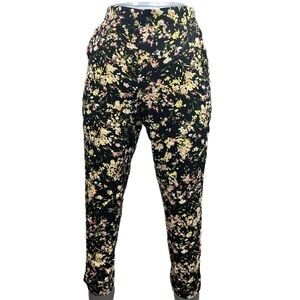 Jessica Simpson Bouquet Splash Pull On Ankle Pant SZ XS Black Liberty Floral NEW